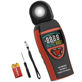 GOYERRNES Illuminance Light Meter, Digital Lux Foot Candles Meter 0.1~400,000 Lux (0.1~40,000 FC) with 270º Rotatable Detector, Lumen Meter Luxmeter for Indoor Outdoor(Multicolor Backlit)