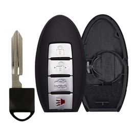 AKS KEYS Replacement for Nissan Smart Prox. Key Shell 4 Buttons Fits for FCC ID KR55WK48903 Compatible with 2007-2012 - Altima and 2008-2014 - Maxima. Shell only, Electronic Board not Included (1)