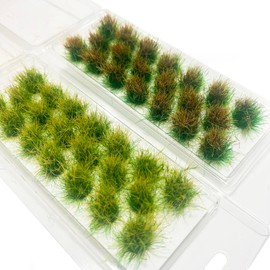 40 Static Grass Bushy Tufts Model Grass DIY Miniature Terrain Model Artificial Grass for Train Landscape Railroad Static Scenery Model Sand Military Layout Model War Gaming Terrain