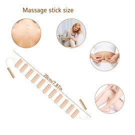 Massageroller Rücken mit Griff, Anti Cellulite Massagegerät Massage Holz Rücken Massageroller Massageroller Cellulite-Massageroller für Nacken, Beine, Rücken, Körper(100 x 7,5 CM)