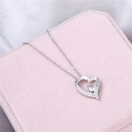 Collar Corazon Amor Eterno Regalo Pareja Aniversario Plata