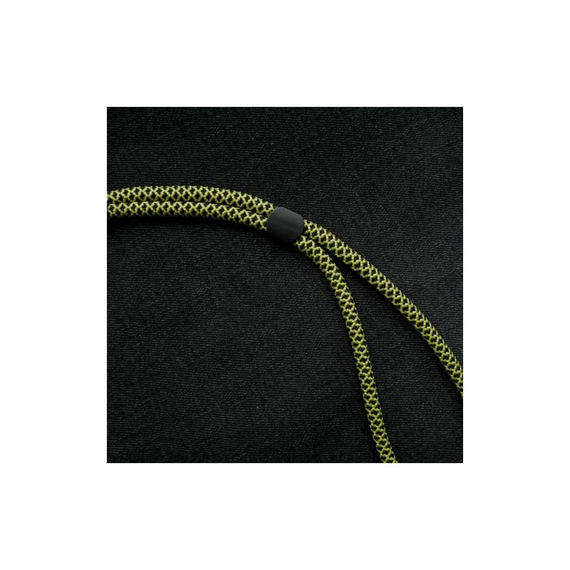 trage.band® Neck Strap with Carabiner Hook, Black/Yellow