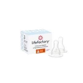 Lifefactory BPA-Free Stage 3 (6+ Months) Silicone Nipples 2-Pack