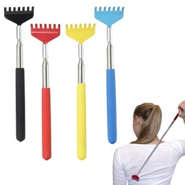Pack of 4 Telescopic Back Scratchers, Scratching Hand Back Scratcher, High-Quality Stainless Steel Scratching Hand, 20 cm, Extendable up to 68 cm, Suitable for Back Scratching for People with