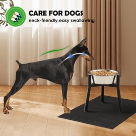 TIDANT Dog Bowl Stand for Medium Large Dogs with Mat, Adjustable Width Elevated Dog Bowls for 7-10.6" Wide Bowls, Raised Dog Food Water Bowls, 11 inch Tall Single Dog Bowl Holder, Bowl Not Included
