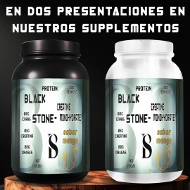 Creatina Monohidratada 1kg Black Stone 200 Servicios Sabores Mango