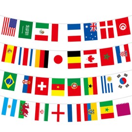 AISHITE World Cup Flag, Finals, 32 Strong, Support, Soccer, Bunting Flag, Events, Festivals, Athletic Events, Athletic Festivals, School Festivals, Decoration