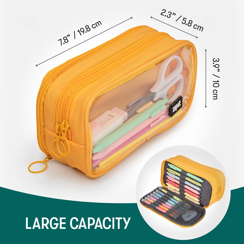 ZIPIT Half & Half Pencil Case | Large Capacity Pencil