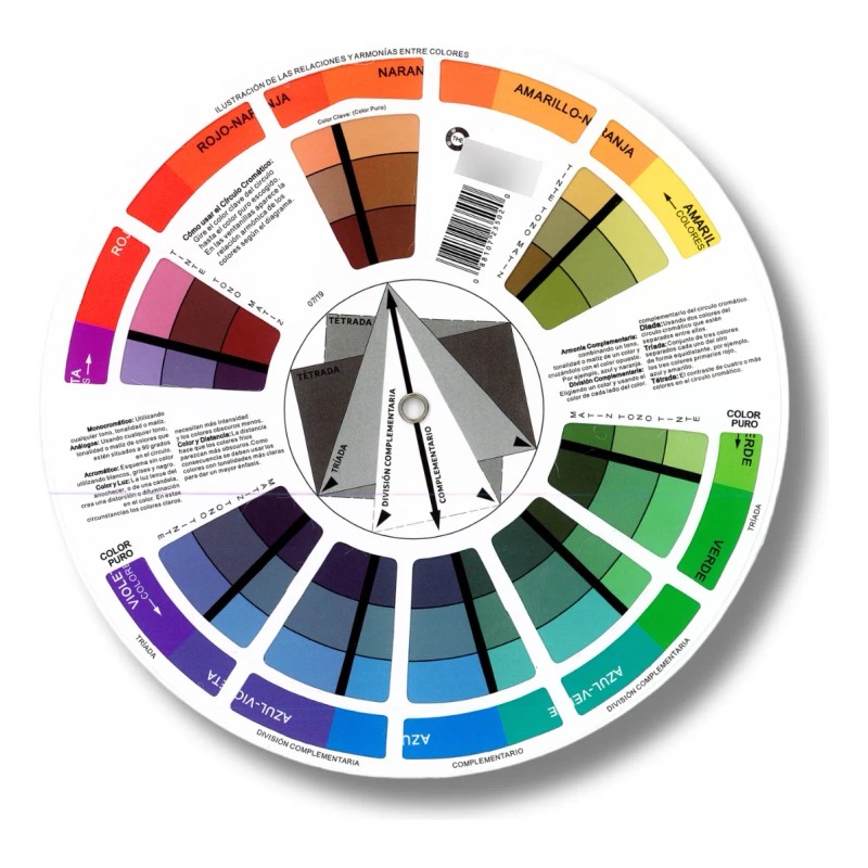 5pzs Círculo Cromático Profesional Rueda De Color En Español