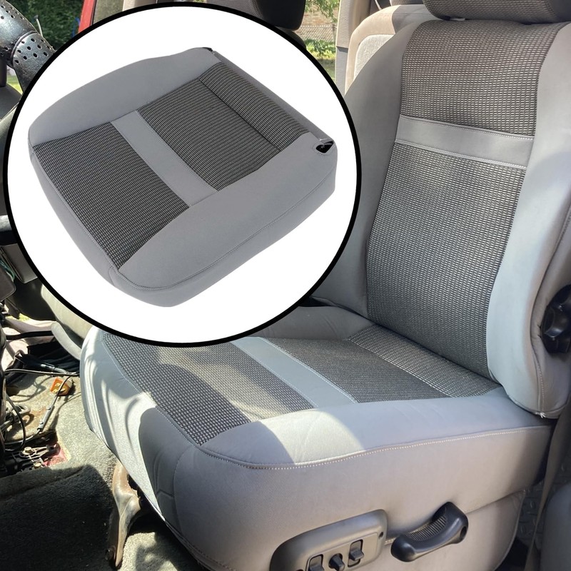 NLQR Cloth Gray Front Driver Side Bottom Replacement Seat Covers