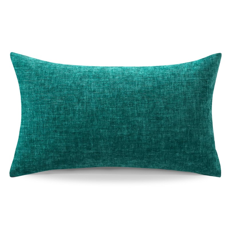JOTOM Chenille Cushion Covers 30x50 cm Soft Teal Decorative Throw