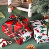 RUSPEPA Christmas Reversible Wrapping Paper Roll, Mini Roll, Classic Red