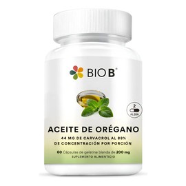 Bio B  Aceite De Orégano Cápsulas Con 88 Carvacrol, 60 Cáp