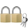 Puroma 2 Pack Keyed Padlock Waterproof Solid Brass Lock, 1.1
