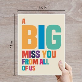 Goroar A Big Miss You Card, Big Huge Thinking of You Card, Extra Large Greeting Card