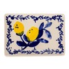 Creative Co-Op Stoneware Plate with 4 Lemon Design Styles, Blue