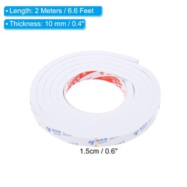 PATIKIL 2m/6.6ft Sealing Foam Tape, 1.5cm Wide 10mm Thick Single Sided Weather Stripping Door Seal Strip for Window Door Insulation, White