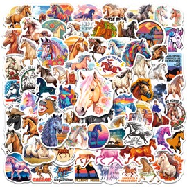 Yqskt 200PCS Horse Stickers Pack, Vinyl Riding Stickers for Kids Girls Adults, Pony Decals for Water Bottle Laptop Scrapbook Luggage, Horse Gifts Party Favors