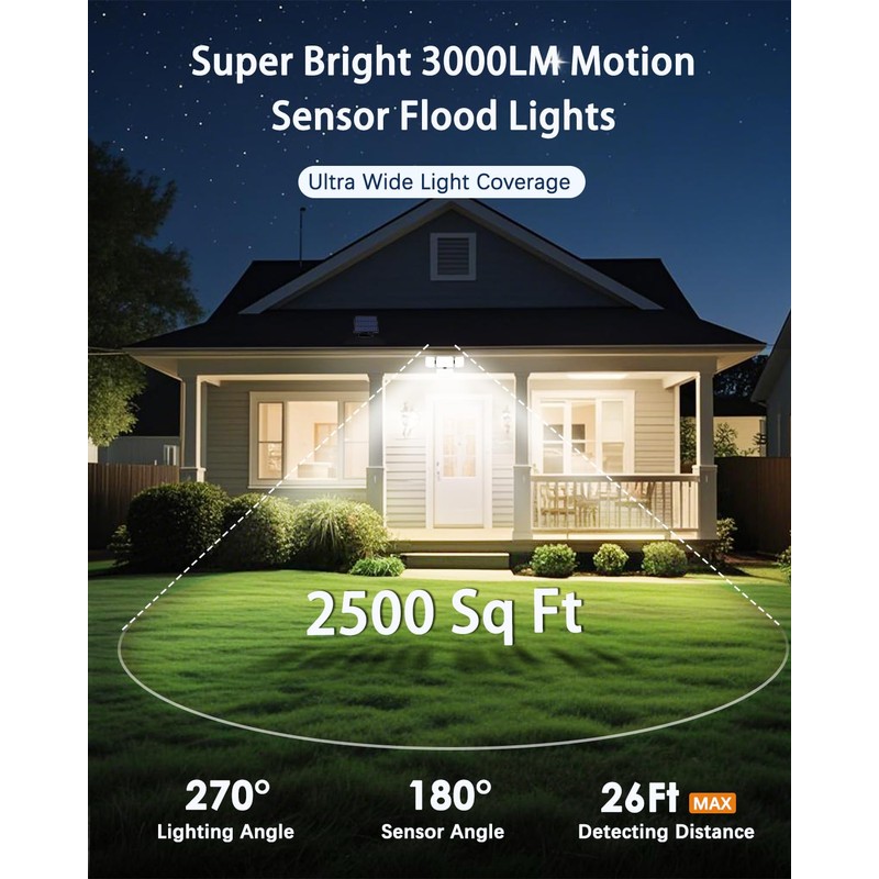 CLAONER Solar Outdoor Lights Motion Sensor 3500LM 288 LED Solar