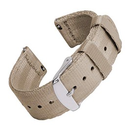 Archer Watch Straps Seat Belt Nylon Quick Release Watch Bands (Khaki, 22mm)