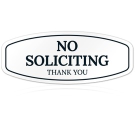No Soliciting Sign for House Thank You Sign, (SI-1549) 3x7.5 Inches, Aluminum Composite Made in USA