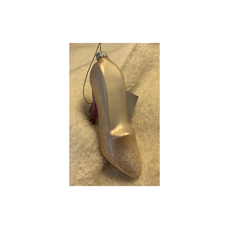 Gisela Graham Pink Glass Stiletto Shoe Bauble