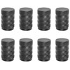 8 pcs Tyre Valve Dust Caps, Black, Anodized Aluminum Tyre