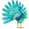 Autodaya 27.5" Tall Metal Peacock Garden Statue - Handmade, 3D