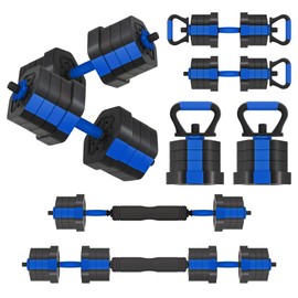 VIVITORY Dumbbell Sets Adjustable Weights, Free Weights Dumbbells Set with Connector, Non-Rolling Adjustable Dumbbell Set, Barbell Weights Set for Home Gym, Hexagon, Cement Mixture