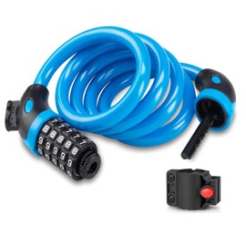 Bicycle Lock with Combination Code, High Security 5 Digit Code Bicycle Lock Best for Bicycle, Mountain Bike, Motorcycle, Scooter, Skateboard, 1.2 m/4 ft