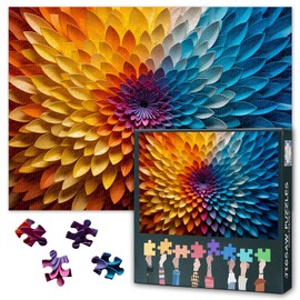 Premium 1000 Piece Jigsaw Puzzle for Adults - Abstract Colorful Petals Artwork Full of Vibrant and Colorful Images for DIY Fun - Difficult and Challenge Large Puzzle Game Toys Gift 27.5" x 19.6"