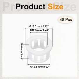 PATIKIL 48pcs Wire Grommet, 15.8mm Mounting Dia Plastic Grommets Cable Snap Bushing Cable Mounting Hose Bushing Grommet Protector Fasteners Locking Nylon for Wire Cable Hose, White