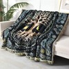 Shesyuki Boho Throw Blanket Reversible Cotton Bohemian Tapestry Hippie Room