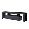 ZJMTOCYU Elegant LED TV Stand with Remote Control and Toughened