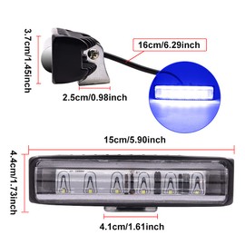 1PC Blue Forklift Safety LED Light,6 Inch LED Work Light Bar Warehouse Warning Light 12V/24V Truck Safety Light Indicator Spotlight for Offroad/Truck/Tractor/Fork Truck