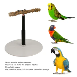 Play Stand, Adjustable Bird Perch, Portable Detachable Play Stand for Indoor Outdoor Traveling Birds to Stand, Climb or Play