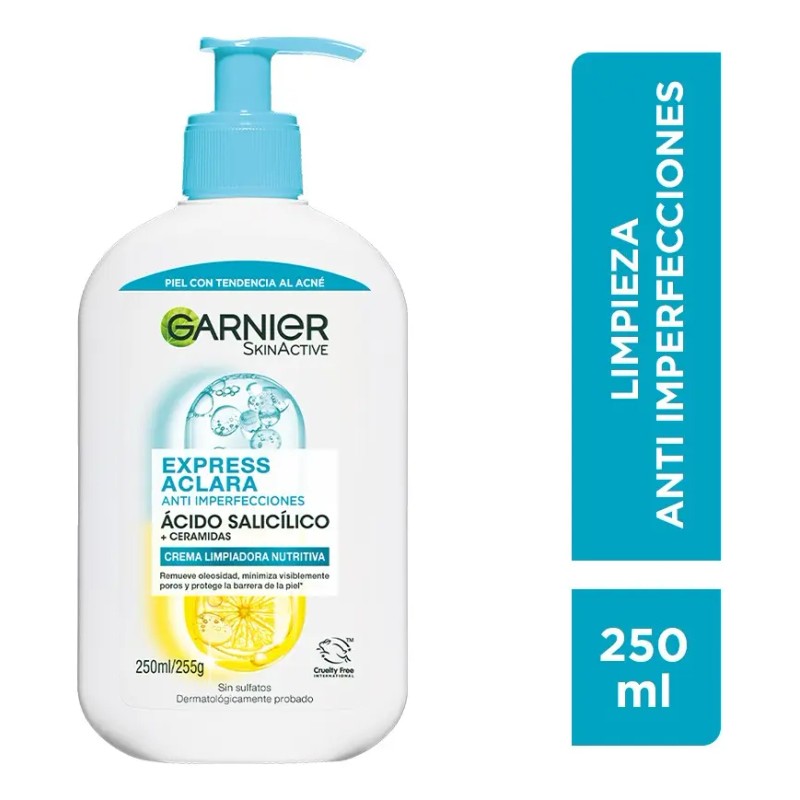 Crema Limpiadora Hidratante Anti Imperfecciones Garnier Acneica Día Noche