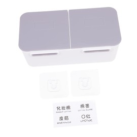 IWOWHERO Wall Mounted Makeup Cotton Pad Holder Multifunctional Storage Case for Bathroom Stylish Design for Cotton Pads Wipes Items Grey Color