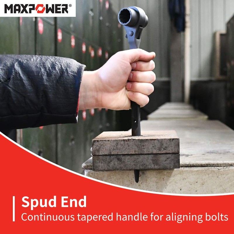MAXPOWER 2PCS Scaffold Wrench Set, Dual Socket Scaffold 7/8 inch