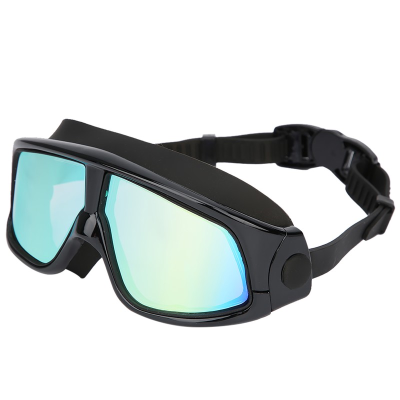 Electroplated Large Frame Swim Goggles Anti Fog Silicone Swimming High