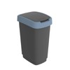 Rotho Twist Bin 25 L with Lid, Plastic, Blue/Charcoal
