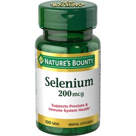 Nature's Bounty Selenium 200 mcg Natural High Selenium Yeast, 100 Tablets (Pack of 3)