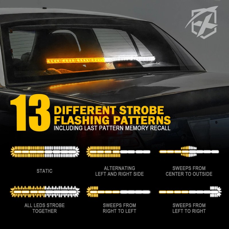 Xprite 35" LED Emergency Windshield Strobe Light Bar Traffic advisor