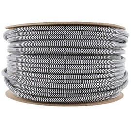 32.8ft Vintage 10m 2 conductors Fabric Flexible Lamp Round Cord, Vintage Textile Cloth Covered Wire, 2 Core Braided Cable Fabric Cloth Covered Electrical Wire Textile for Lighting DIY Projects