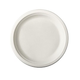 '"Pure Sugar Cane Plates Undivided Diameter 18 cm, 2 cm White Pack of 12