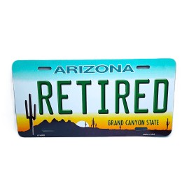 DIGIART INTERNATIONAL ARIZONA STATE RETIRED METAL CAR NOVELTY LICENSE PLATE. RETIRED ARIZONA STATE