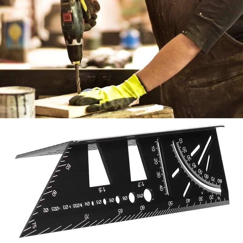 MultiFunctional Aluminum Alloy Angle Ruler Woodworking Measuring Ruler Tool Accessory
