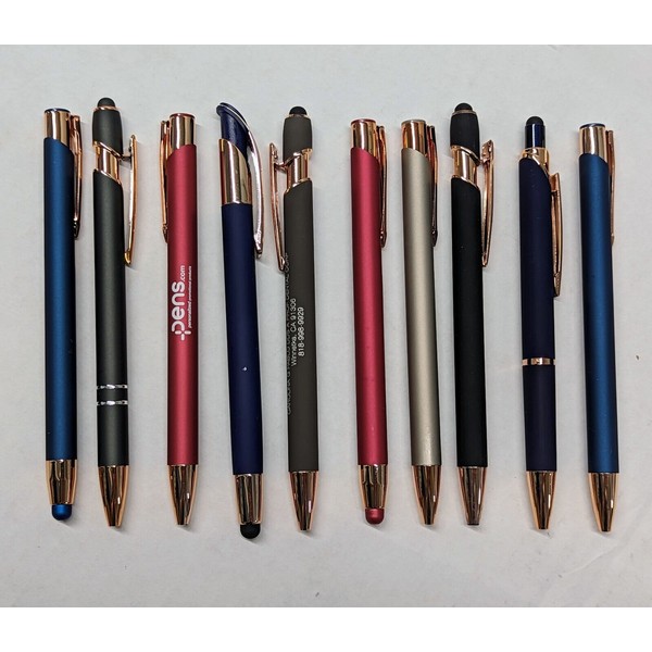 Alpha Metal 10ct Mixed Lot Misprint Metal Retractable Click Pens:
