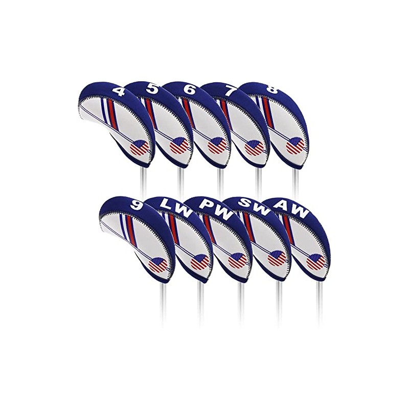 10 Pcs Golf Headcovers Iron Covers for Irons 4 5