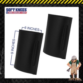 Soft Knees No-Strap Knee Pads for Men, 6” x 9” Knee Pad Inserts for Work Pants with Double Knee Pads for Work & Construction, Knee Savers for Mens Work Pants, Softknees